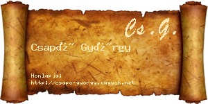 Csapó György névjegykártya